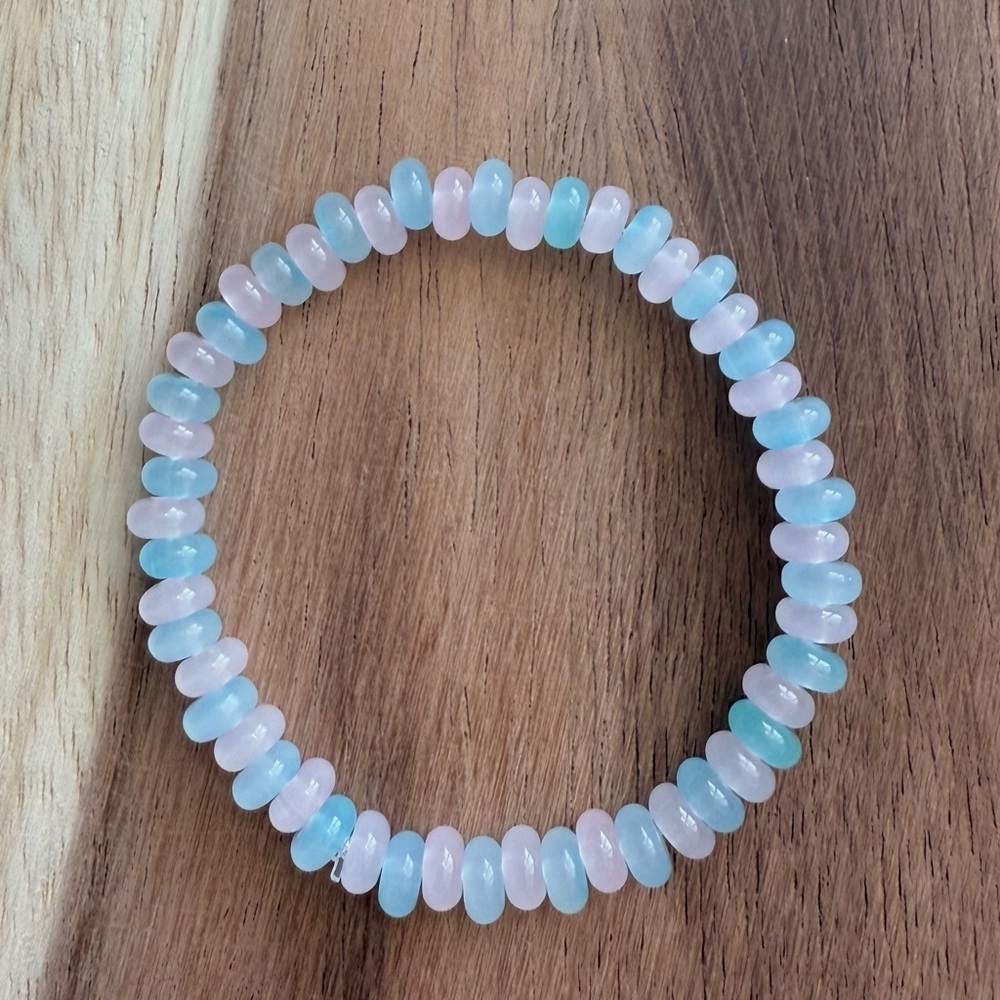 Preppy Pink and Blue Beaded Bracelet